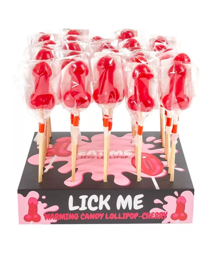 SECRETPLAY - PRÉSENTOIR DE SUCETTES PÉNIS EN BONBONS À LA CERISES AVEC EFFET DE CHALEUR ÉPICÉ (40 UNITÉS) SECRETPLAY - PRÉSENTOIR DE SUCETTES PÉNIS EN BONBONS À LA CERISES AVEC EFFET DE CHALEUR ÉPICÉ (40 UNITÉS)