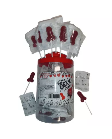 DIABLO PICANTE - 50 SUCETTES PÉNIS AUX FRAISE ET AUX CERISES 50 UNITÉS DIABLO PICANTE - 50 SUCETTES PÉNIS AUX FRAISE ET AUX CERISES 50 UNITÉS
