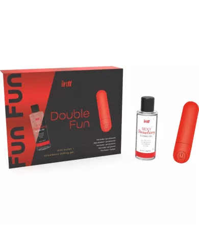 INTT RELEASES - KIT DOUBLE FUN AVEC BULLET VIBRANT ET GEL DE MASSAGE À LA FRAISE INTT RELEASES - KIT DOUBLE FUN AVEC BULLET VIBRANT ET GEL DE MASSAGE À LA FRAISE