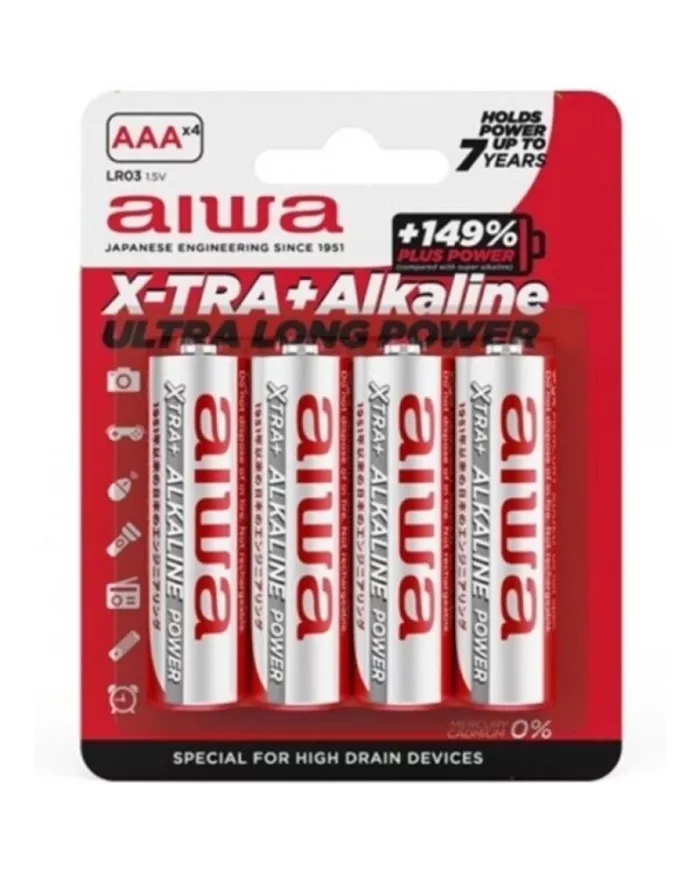 AIWA - PILE ALCALINE X-TRA AAA LR03 BLISTER*4 AIWA - PILE ALCALINE X-TRA AAA LR03 BLISTER*4