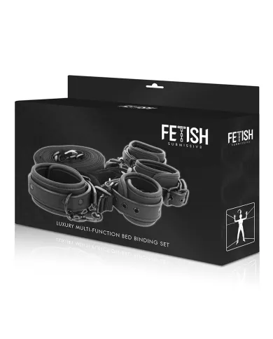 FETISH SUBMISSIVE - ENSEMBLE DE MENOTTES ET LIENS AVEC DOUBLURE EN NOPRÈNE FETISH SUBMISSIVE - ENSEMBLE DE MENOTTES ET LIENS AVEC DOUBLURE EN NOPRÈNE