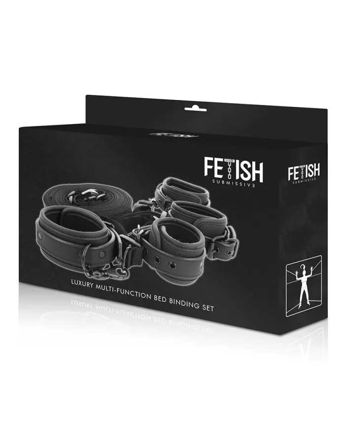 FETISH SUBMISSIVE - ENSEMBLE DE MENOTTES ET LIENS AVEC DOUBLURE EN NOPRÈNE FETISH SUBMISSIVE - ENSEMBLE DE MENOTTES ET LIENS AVEC DOUBLURE EN NOPRÈNE