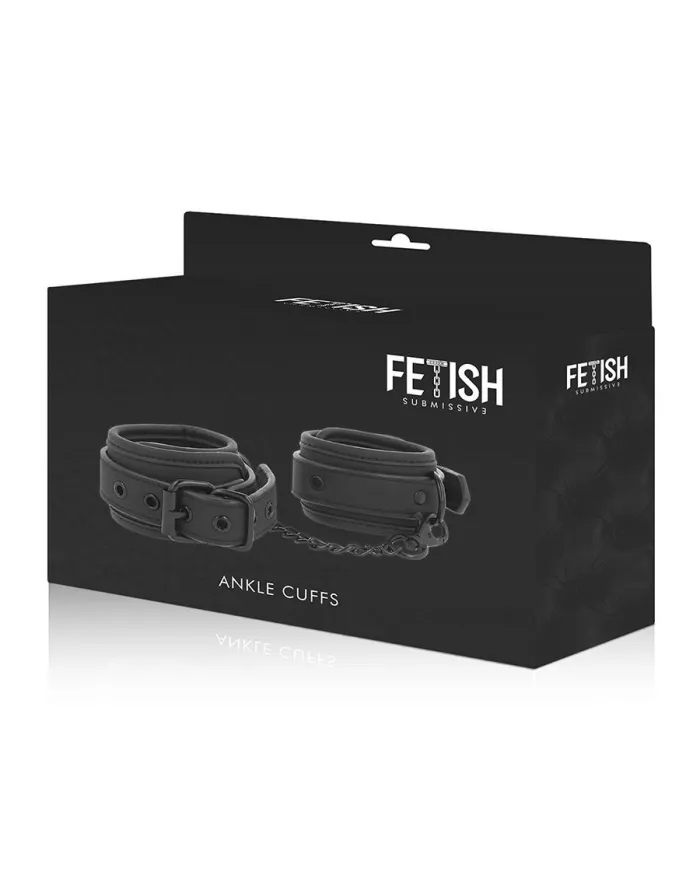 FETISH SUBMISSIVE - CHEVILLES EN CUIR VÉGÉTALIEN AVEC DOUBLURE EN NOPRÈNE FETISH SUBMISSIVE - CHEVILLES EN CUIR VÉGÉTALIEN AVEC DOUBLURE EN NOPRÈNE