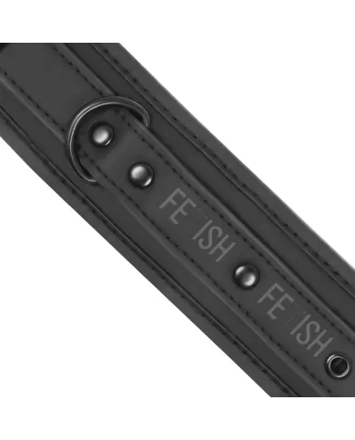 FETISH SUBMISSIVE - COLLIER ET MENOTTES EN CUIR VÉGAN AVEC DOUBLURE EN NOPRÈNE FETISH SUBMISSIVE - COLLIER ET MENOTTES EN CUIR VÉGAN AVEC DOUBLURE EN NOPRÈNE
