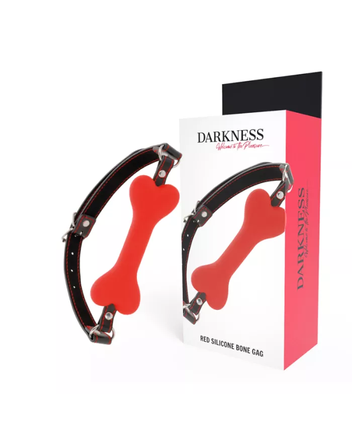 DARKNESS - BÂILLON EN SILICONE À OS ROUGE DARKNESS - BÂILLON EN SILICONE À OS ROUGE