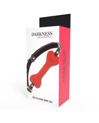 DARKNESS - BÂILLON EN SILICONE À OS ROUGE DARKNESS - BÂILLON EN SILICONE À OS ROUGE