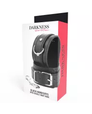 DARKNESS - MENOTTES RÉGLABLES NOIRES AVEC DOUBLE RUBAN DE RENFORT DARKNESS - MENOTTES RÉGLABLES NOIRES AVEC DOUBLE RUBAN DE RENFORT