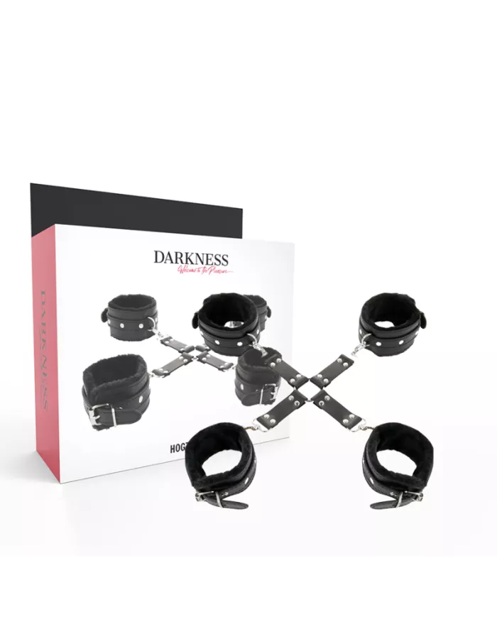 DARKNESS - MENOTTES EN CUIR POUR PIEDS ET MAINS NOIR DARKNESS - MENOTTES EN CUIR POUR PIEDS ET MAINS NOIR