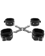DARKNESS - MENOTTES EN CUIR POUR PIEDS ET MAINS NOIR DARKNESS - MENOTTES EN CUIR POUR PIEDS ET MAINS NOIR