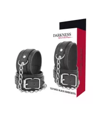 DARKNESS - MENOTTES EN CUIR TEXTURÉ NOIR DARKNESS - MENOTTES EN CUIR TEXTURÉ NOIR