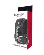 DARKNESS - MENOTTES EN CUIR TEXTURÉ NOIR DARKNESS - MENOTTES EN CUIR TEXTURÉ NOIR