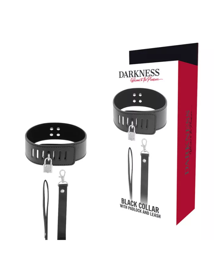 DARKNESS - COLLIER BDSM AVEC SERRURE NOIRE DARKNESS - COLLIER BDSM AVEC SERRURE NOIRE