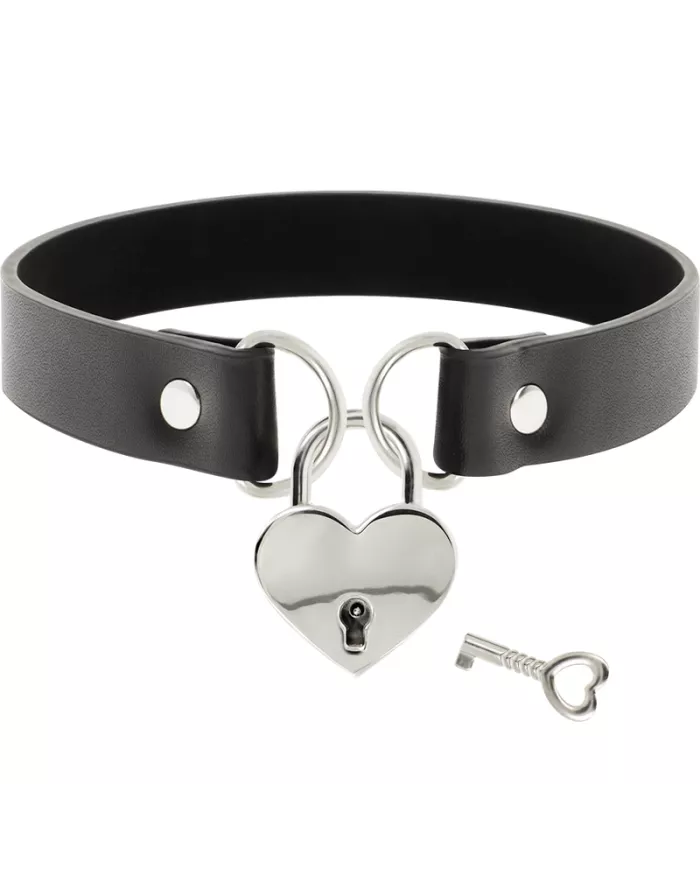 COQUETTE CHIC DESIRE - COLLIER EN CUIR VEGAN AVEC ACCESSOIRE COEUR AVEC CL? COQUETTE CHIC DESIRE - COLLIER EN CUIR VEGAN AVEC ACCESSOIRE COEUR AVEC CL?