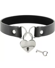COQUETTE CHIC DESIRE - COLLIER EN CUIR VEGAN AVEC ACCESSOIRE COEUR AVEC CL? COQUETTE CHIC DESIRE - COLLIER EN CUIR VEGAN AVEC ACCESSOIRE COEUR AVEC CL?