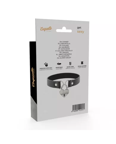 COQUETTE CHIC DESIRE - COLLIER EN CUIR VEGAN AVEC ACCESSOIRE COEUR AVEC CL? COQUETTE CHIC DESIRE - COLLIER EN CUIR VEGAN AVEC ACCESSOIRE COEUR AVEC CL?