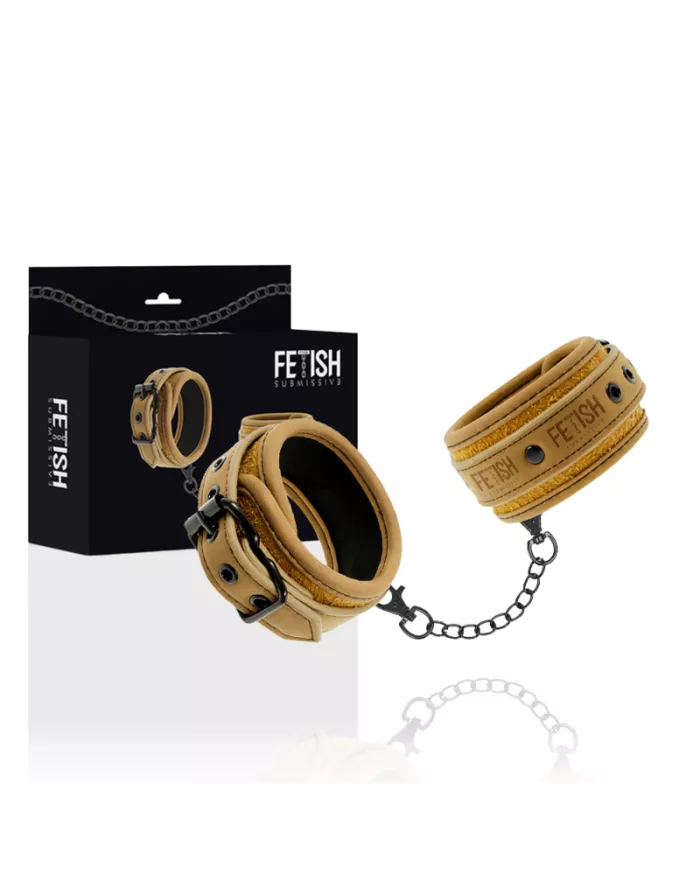 FETISH SUBMISSIVE ORIGIN - MENOTTES EN CUIR VEGAN AVEC DOUBLURE EN NÉOPRÈNE FETISH SUBMISSIVE ORIGIN - MENOTTES EN CUIR VEGAN AVEC DOUBLURE EN NÉOPRÈNE