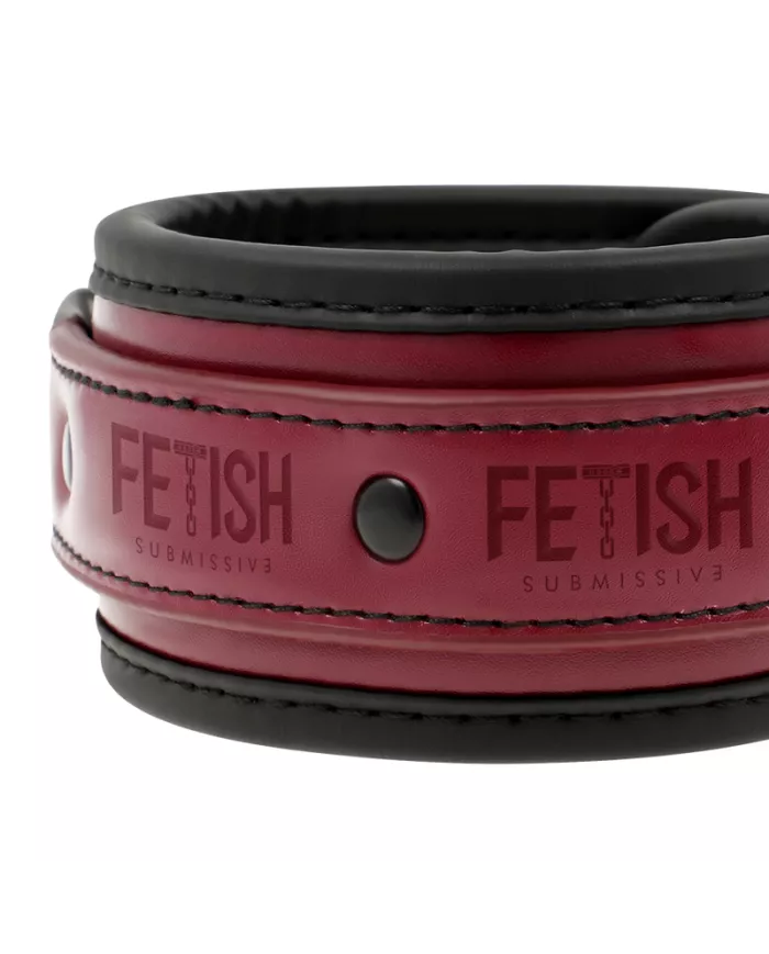 FETISH SUBMISSIVE DARK ROOM - MENOTTES EN CUIR VÉGAN AVEC DOUBLURE EN NÉOPRÈNE FETISH SUBMISSIVE DARK ROOM - MENOTTES EN CUIR VÉGAN AVEC DOUBLURE EN NÉOPRÈNE
