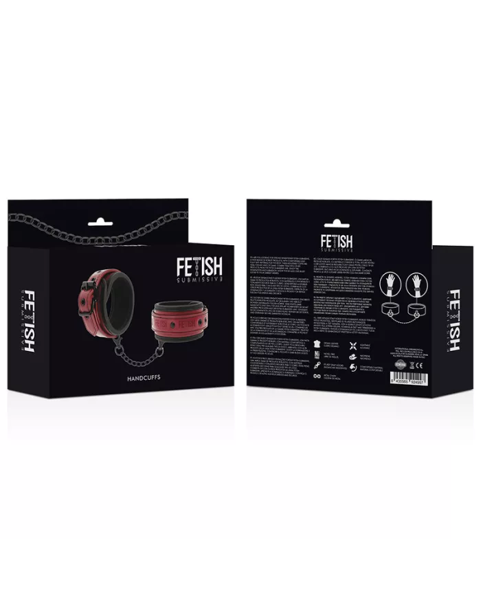 FETISH SUBMISSIVE DARK ROOM - MENOTTES EN CUIR VÉGAN AVEC DOUBLURE EN NÉOPRÈNE FETISH SUBMISSIVE DARK ROOM - MENOTTES EN CUIR VÉGAN AVEC DOUBLURE EN NÉOPRÈNE