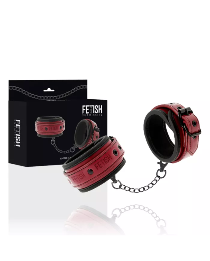 FETISH SUBMISSIVE DARK ROOM - MENOTTES DE CHEVILLE EN CUIR VÉGAN AVEC DOUBLURE EN NÉOPRÈNE FETISH SUBMISSIVE DARK ROOM - MENOTTES DE CHEVILLE EN CUIR VÉGAN AVEC DOUBLURE EN NÉOPRÈNE