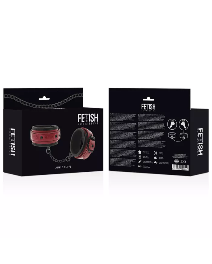 FETISH SUBMISSIVE DARK ROOM - MENOTTES DE CHEVILLE EN CUIR VÉGAN AVEC DOUBLURE EN NÉOPRÈNE FETISH SUBMISSIVE DARK ROOM - MENOTTES DE CHEVILLE EN CUIR VÉGAN AVEC DOUBLURE EN NÉOPRÈNE