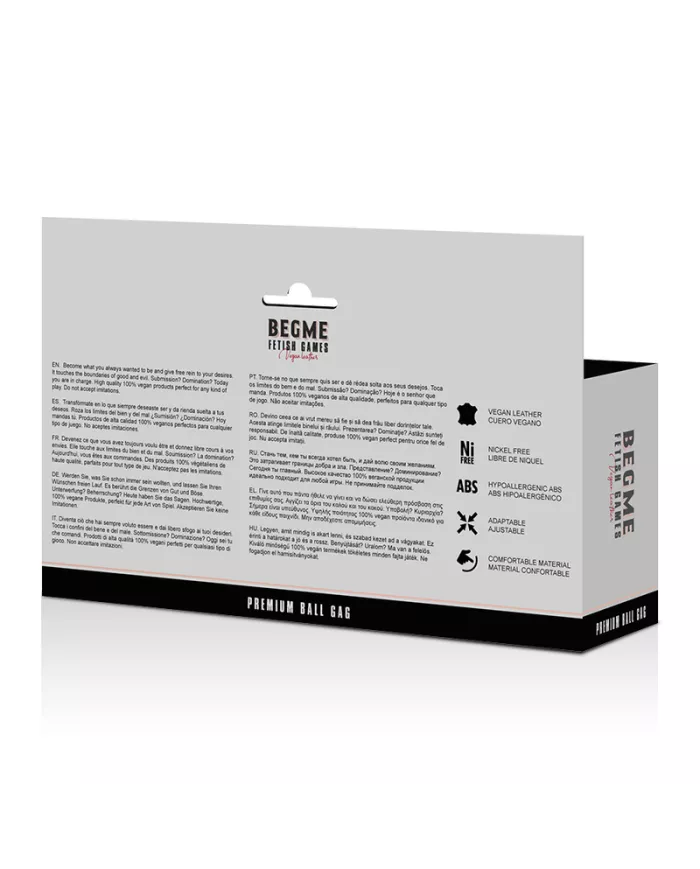 BEGME - BLACK EDITION BALL GAG CUIR VEGAN