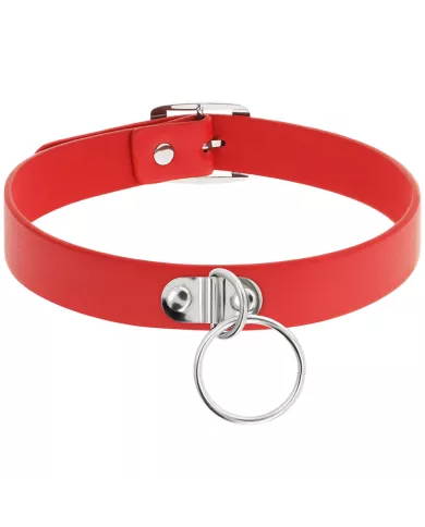 COQUETTE CHIC DESIRE - COLLIER CUIR VEGAN ROUGE FEMME ACCESSOIRE FÉTICHE COQUETTE CHIC DESIRE - COLLIER CUIR VEGAN ROUGE FEMME ACCESSOIRE FÉTICHE