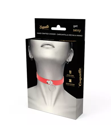 COQUETTE CHIC DESIRE - COLLIER CUIR VEGAN ROUGE FEMME ACCESSOIRE FÉTICHE COQUETTE CHIC DESIRE - COLLIER CUIR VEGAN ROUGE FEMME ACCESSOIRE FÉTICHE