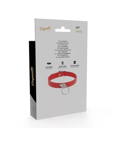COQUETTE CHIC DESIRE - COLLIER CUIR VEGAN ROUGE FEMME ACCESSOIRE FÉTICHE COQUETTE CHIC DESIRE - COLLIER CUIR VEGAN ROUGE FEMME ACCESSOIRE FÉTICHE