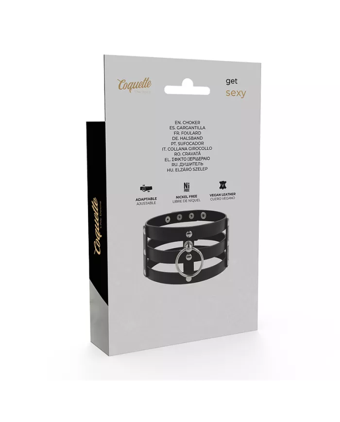 COQUETTE CHIC DESIRE - RAS DE COU EN CUIR VÉGAN STYLE FÉTICHE