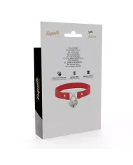 COQUETTE CHIC DESIRE - COLLIER EN CUIR VEGAN ROUGE AVEC ACCESSOIRE COEUR AVEC CL? COQUETTE CHIC DESIRE - COLLIER EN CUIR VEGAN ROUGE AVEC ACCESSOIRE COEUR AVEC CL?