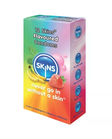 SKINS - CONDOM SAVEURS PAQUET DE 12