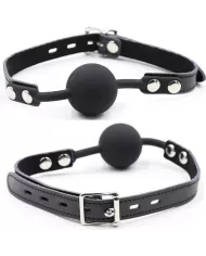 OHMAMA FETISH - BÂILLON BALLE EN SILICONE AVEC CEINTURE EN CUIR (CADENAS INCLUS) OHMAMA FETISH - BÂILLON BALLE EN SILICONE AVEC CEINTURE EN CUIR (CADENAS INCLUS)