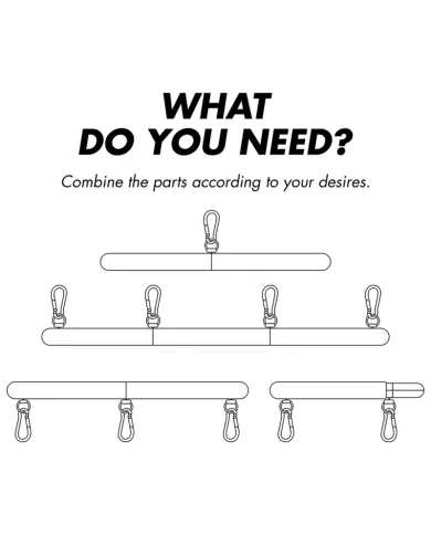 FETISH SUBMISSIVE BONDAGE - BARRE SÉPARATEUR RÉGLABLE 4 PIÈCES