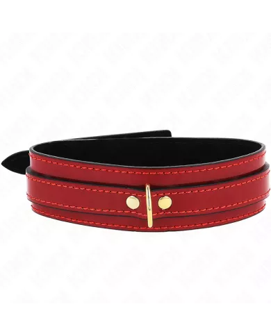 KINK - COLLIER AJUSTABLE ROUGE VIN AVEC DÉTAILS DORÉS 29-42,5 CM X 4 CM KINK - COLLIER AJUSTABLE ROUGE VIN AVEC DÉTAILS DORÉS 29-42,5 CM X 4 CM