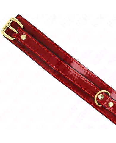KINK - COLLIER AJUSTABLE ROUGE VIN AVEC DÉTAILS DORÉS 29-42,5 CM X 4 CM KINK - COLLIER AJUSTABLE ROUGE VIN AVEC DÉTAILS DORÉS 29-42,5 CM X 4 CM