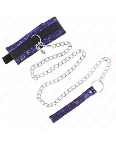 KINK - COLLIER COURT EN DENTELLE DE VELOURS AVEC CEINTURE 105 CM AVEC GARNITURE EN NYLON 44 X 5,5 CM KINK - COLLIER COURT EN DENTELLE DE VELOURS AVEC CEINTURE 105 CM AVEC GARNITURE EN NYLON 44 X 5,5 CM