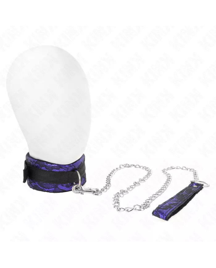 KINK - COLLIER COURT EN DENTELLE DE VELOURS AVEC CEINTURE 105 CM AVEC GARNITURE EN NYLON 44 X 5,5 CM