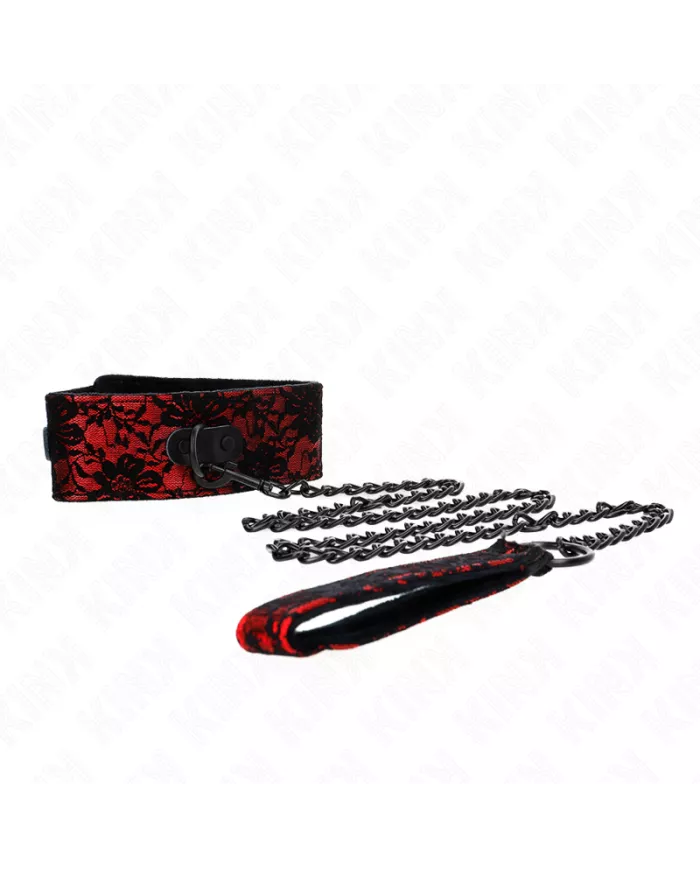 KINK - COLLIER DENTELLE AVEC CEINTURE AVEC CEINTURE EN CUIR VRAI 105 CM / 44 X 5,5 CM