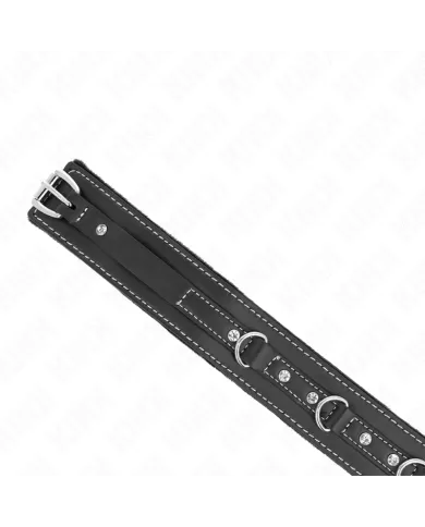 KINK - COLLIER EN CUIR PVC AVEC CEINTURE 105 CM RIVET STRASS 41,5 X 4 CM KINK - COLLIER EN CUIR PVC AVEC CEINTURE 105 CM RIVET STRASS 41,5 X 4 CM
