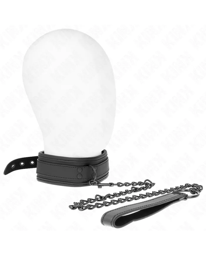 KINK - COLLIER DE BONDAGE EN NÉOPRÈNE MODÈLE 1 AVEC CEINTURE 78 CM RÉGLABLE 37,5 X 49,5 CM