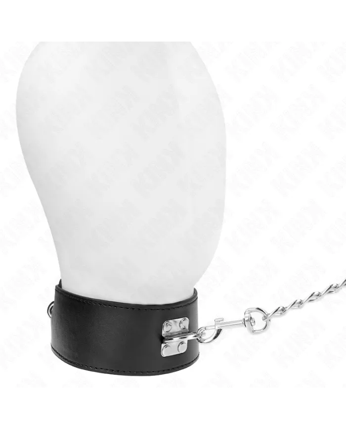 KINK - COLLIER AVEC CEINTURE 65 CM AVEC LARGE BRACELET NOIR AJUSTABLE 33,5-41 CM X 5 CM