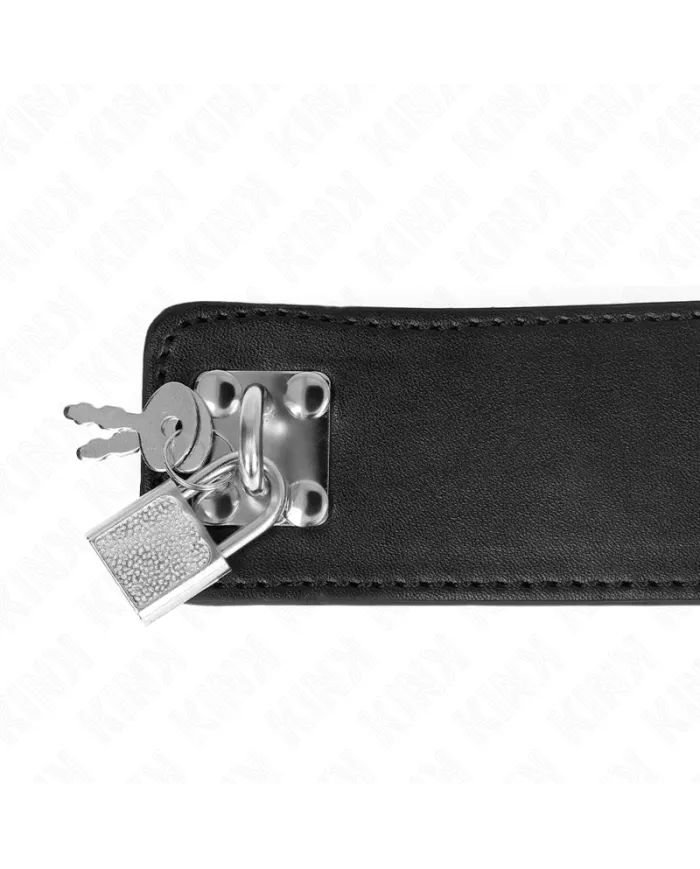 KINK - COLLIER AVEC CEINTURE 65 CM AVEC LARGE BRACELET NOIR AJUSTABLE 33,5-41 CM X 5 CM