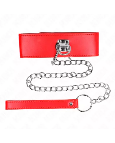 KINK - COLLIER AVEC CEINTURE 65 CM AVEC LARGE BRACELET ROUGE AJUSTABLE 33,5-41 CM X 5 CM KINK - COLLIER AVEC CEINTURE 65 CM AVEC LARGE BRACELET ROUGE AJUSTABLE 33,5-41 CM X 5 CM