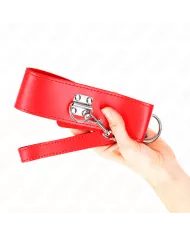 KINK - COLLIER AVEC CEINTURE 65 CM AVEC LARGE BRACELET ROUGE AJUSTABLE 33,5-41 CM X 5 CM