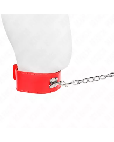KINK - COLLIER AVEC CEINTURE 65 CM AVEC LARGE BRACELET ROUGE AJUSTABLE 33,5-41 CM X 5 CM KINK - COLLIER AVEC CEINTURE 65 CM AVEC LARGE BRACELET ROUGE AJUSTABLE 33,5-41 CM X 5 CM
