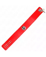 KINK - COLLIER AVEC CEINTURE 65 CM AVEC LARGE BRACELET ROUGE AJUSTABLE 33,5-41 CM X 5 CM