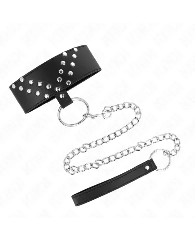 KINK - COLLIER AVEC CEINTURE 65 CM AVEC RIVET V RÉGLABLE 36-43 CM X 5 CM KINK - COLLIER AVEC CEINTURE 65 CM AVEC RIVET V RÉGLABLE 36-43 CM X 5 CM