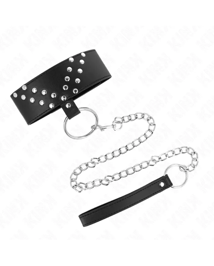 KINK - COLLIER AVEC CEINTURE 65 CM AVEC RIVET V RÉGLABLE 36-43 CM X 5 CM