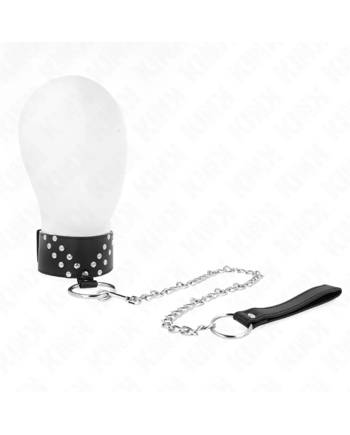 KINK - COLLIER AVEC CEINTURE 65 CM AVEC RIVET V RÉGLABLE 36-43 CM X 5 CM