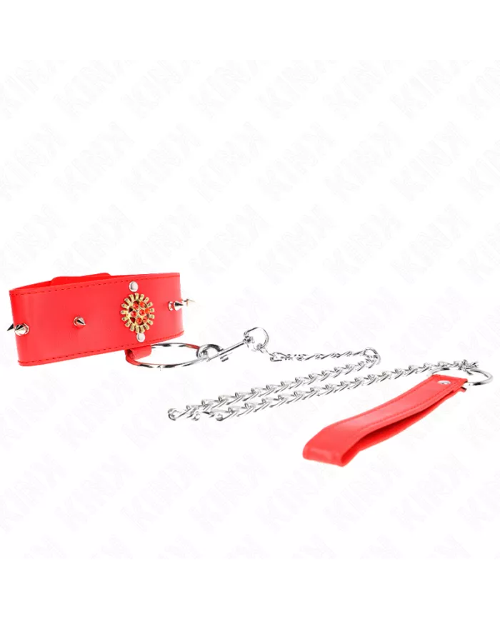 KINK - COLLIER DIAMANTS ROUGES AVEC CEINTURE 65 CM AJDUSTABLE 35-51 CM X 7 CM